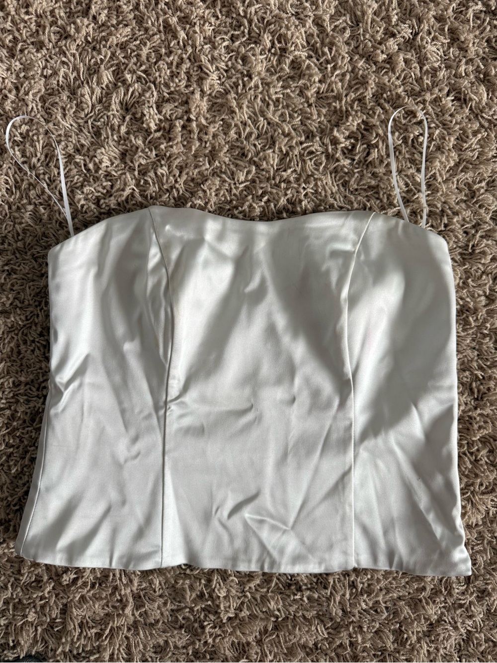Abercrombie & Fitch Ivory Satin Bustier Camisole